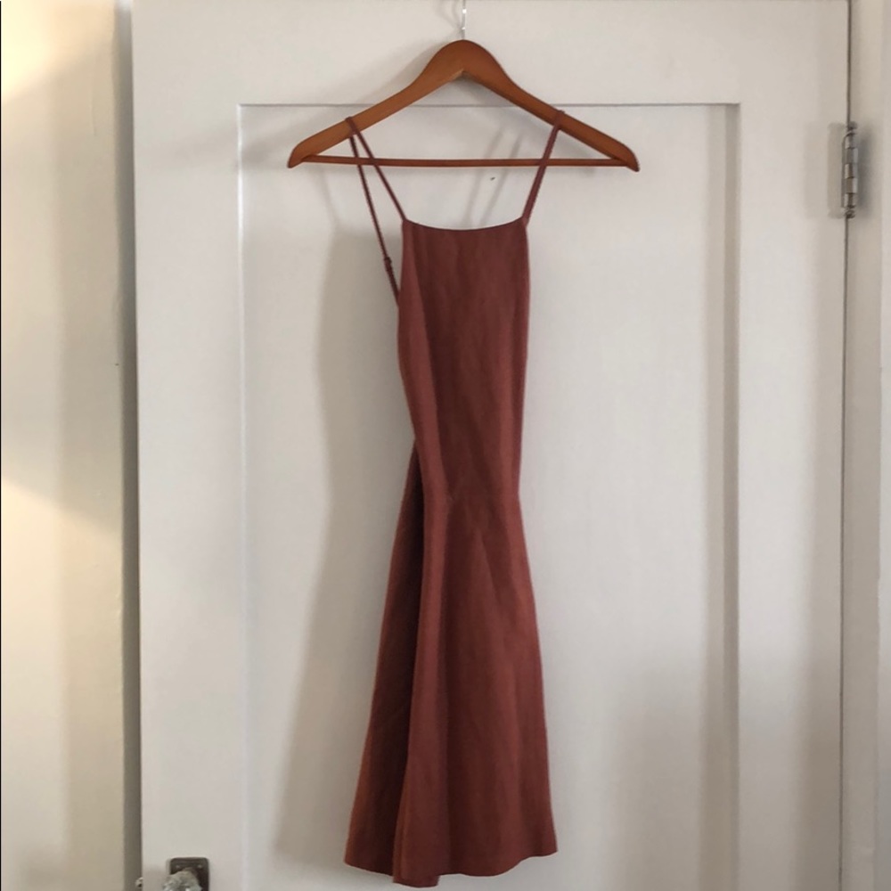 Rust open back sundress